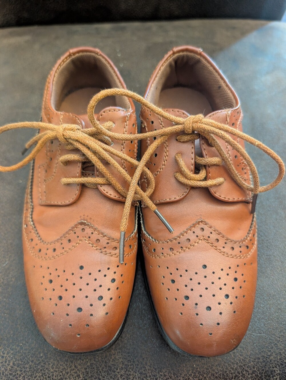 Little Boy's Classic Brown Wingtip Dress Shoes 13